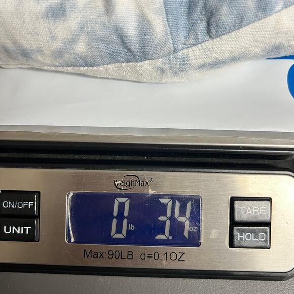 ReVamped Linen Blend Tie Dye Blue & White Cropped Top Size Medium Smocked - Picture 9 of 9